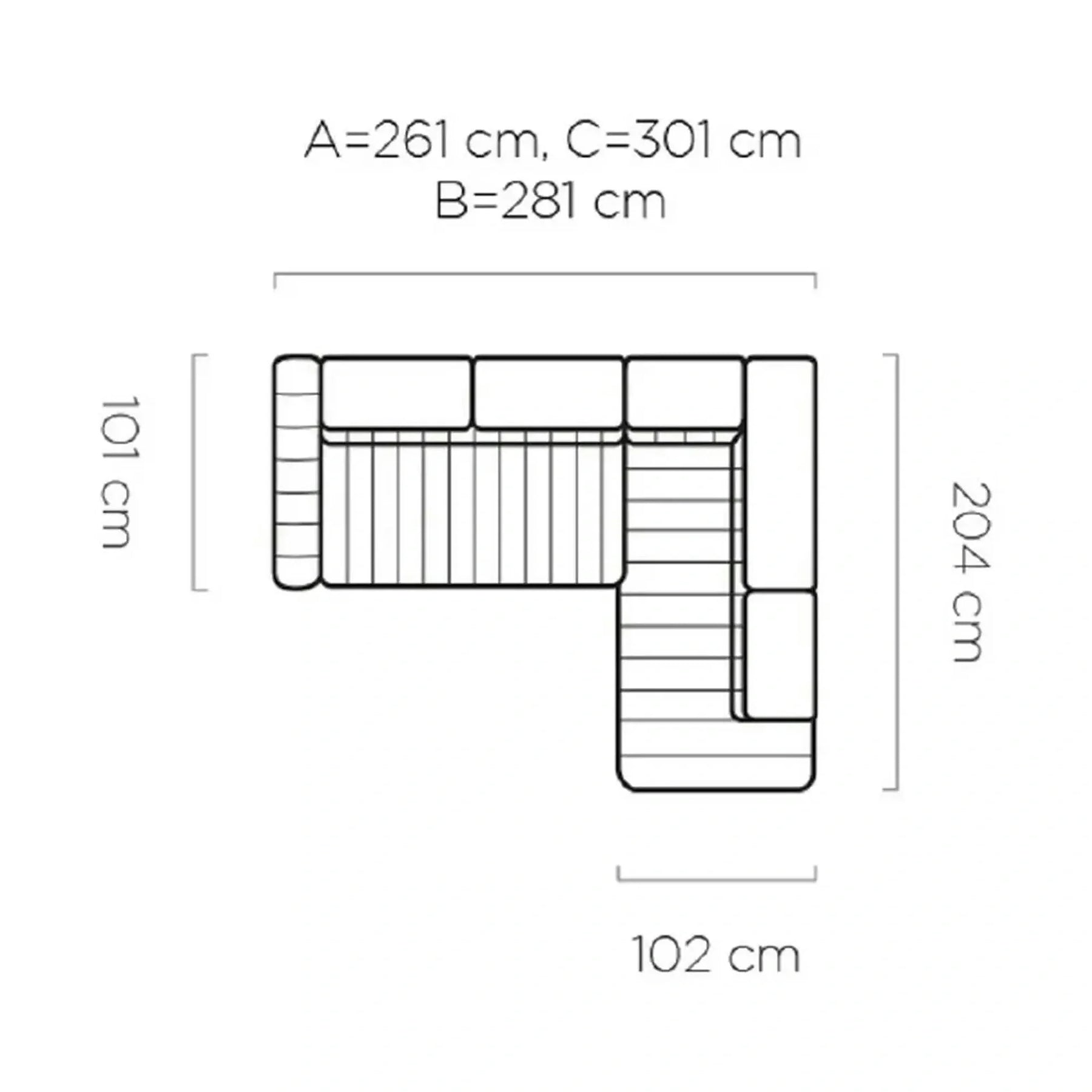 Coltar extensibil tip pat matrimonial GANDI 160, stofă catifelata/lemn masiv/PAL, gri antracit - Salvador 15, 301×204×99 cm