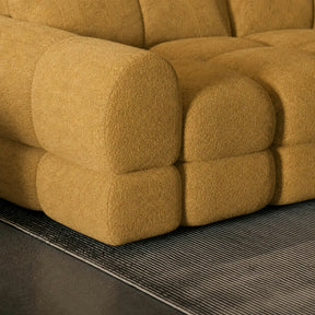 Coltar extensibil TOLLO MINI, stofă catifelata/lemn/PAL, galben mustar - Monolith 48, 283×171×105 cm