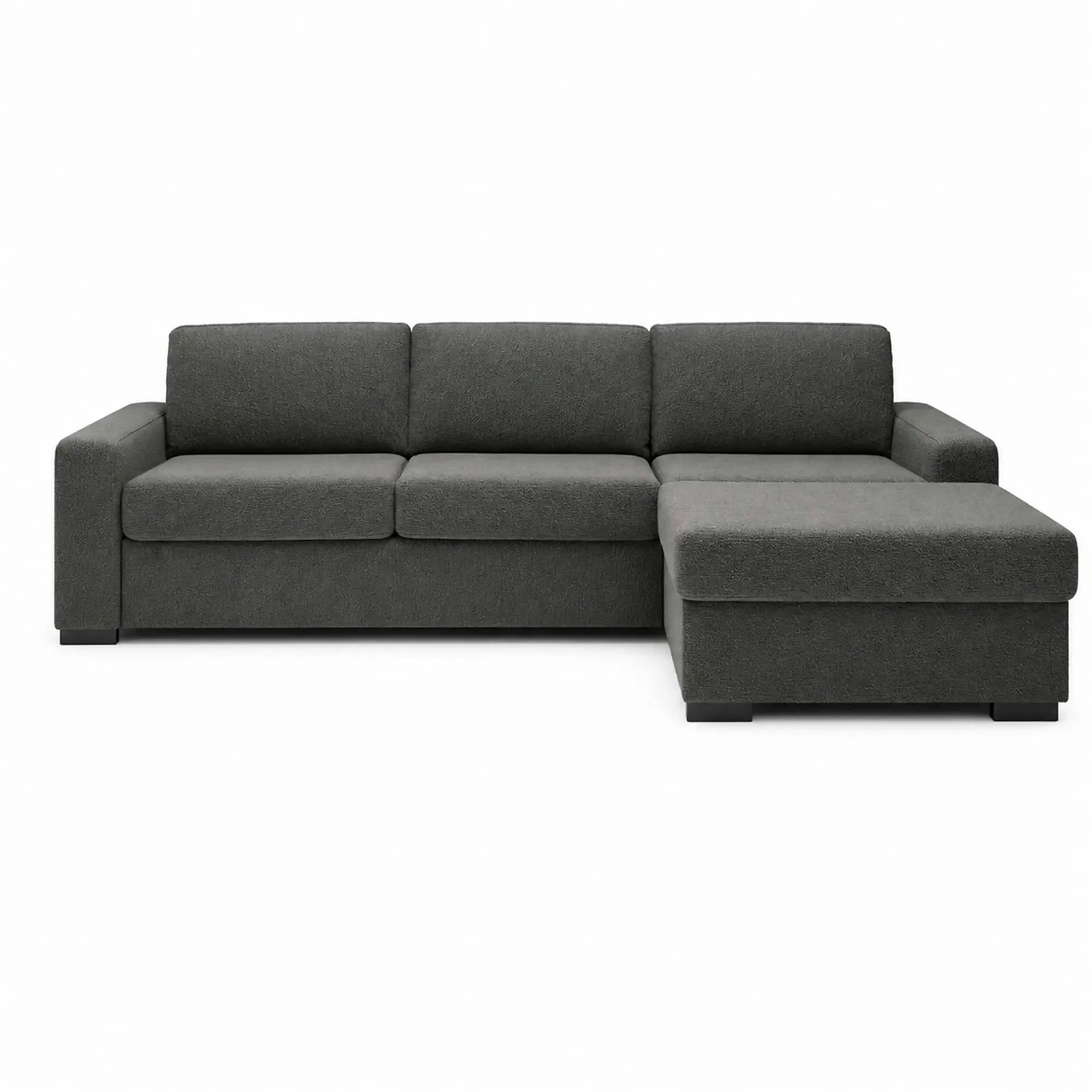 Coltar extensibil VANILLA CORNER 140, stofă catifelata, gri antracit - Salvador 15, 283×173×87 cm
