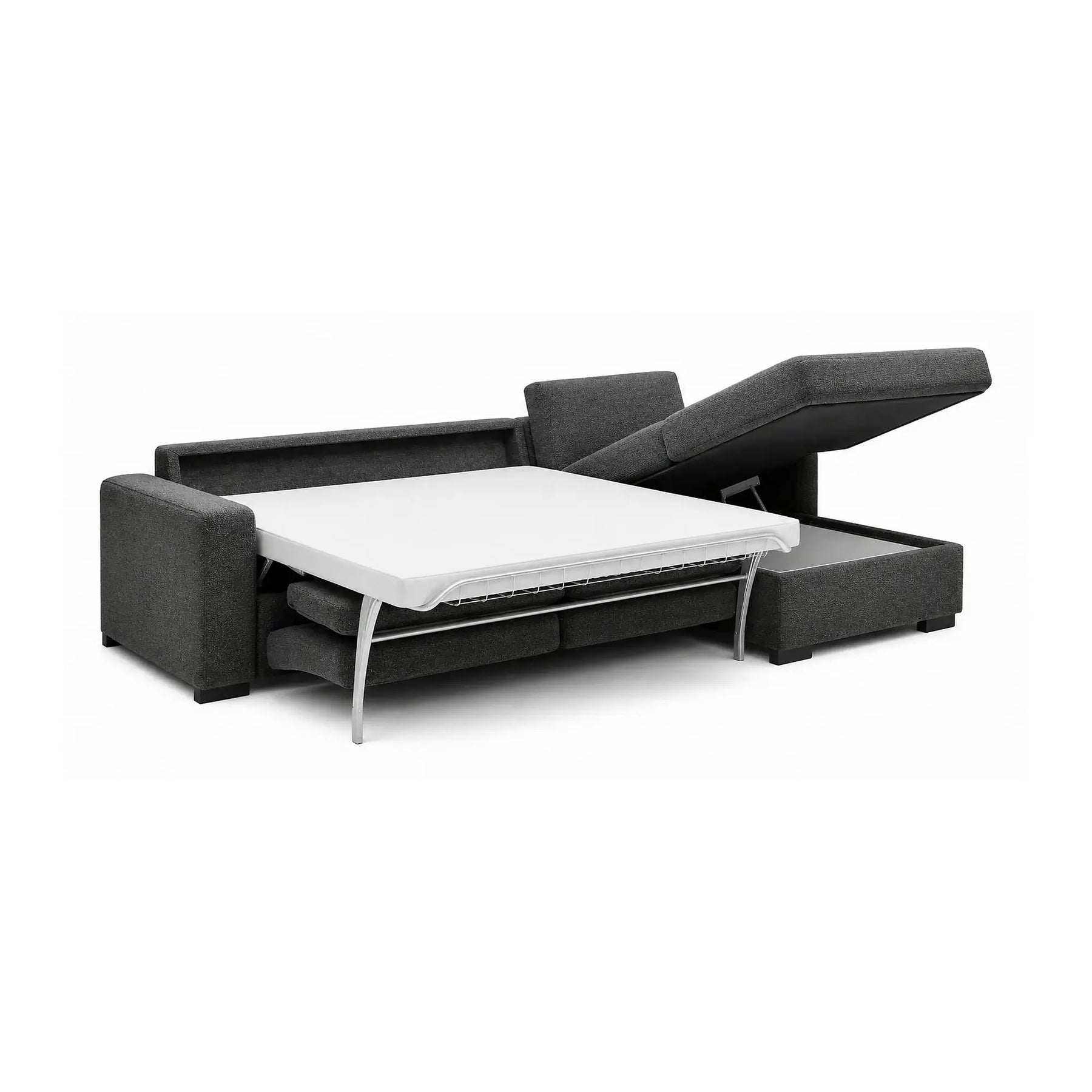 Coltar extensibil VANILLA CORNER 140, stofă catifelata, gri antracit - Salvador 15, 283×173×87 cm