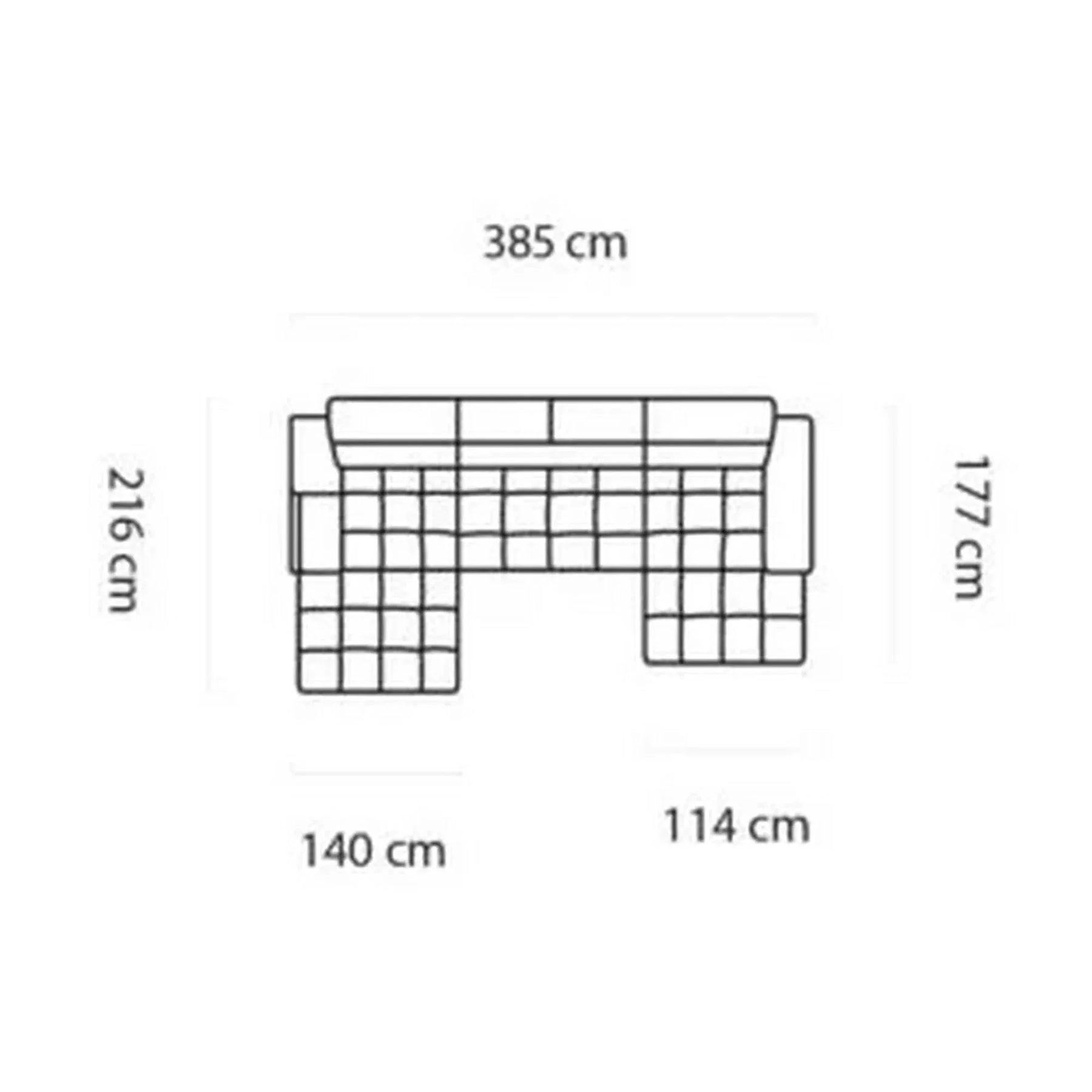 Coltar PLAZA XL, stofă catifelata/lemn masiv, negru - Riviera 100, 385×216×99 cm