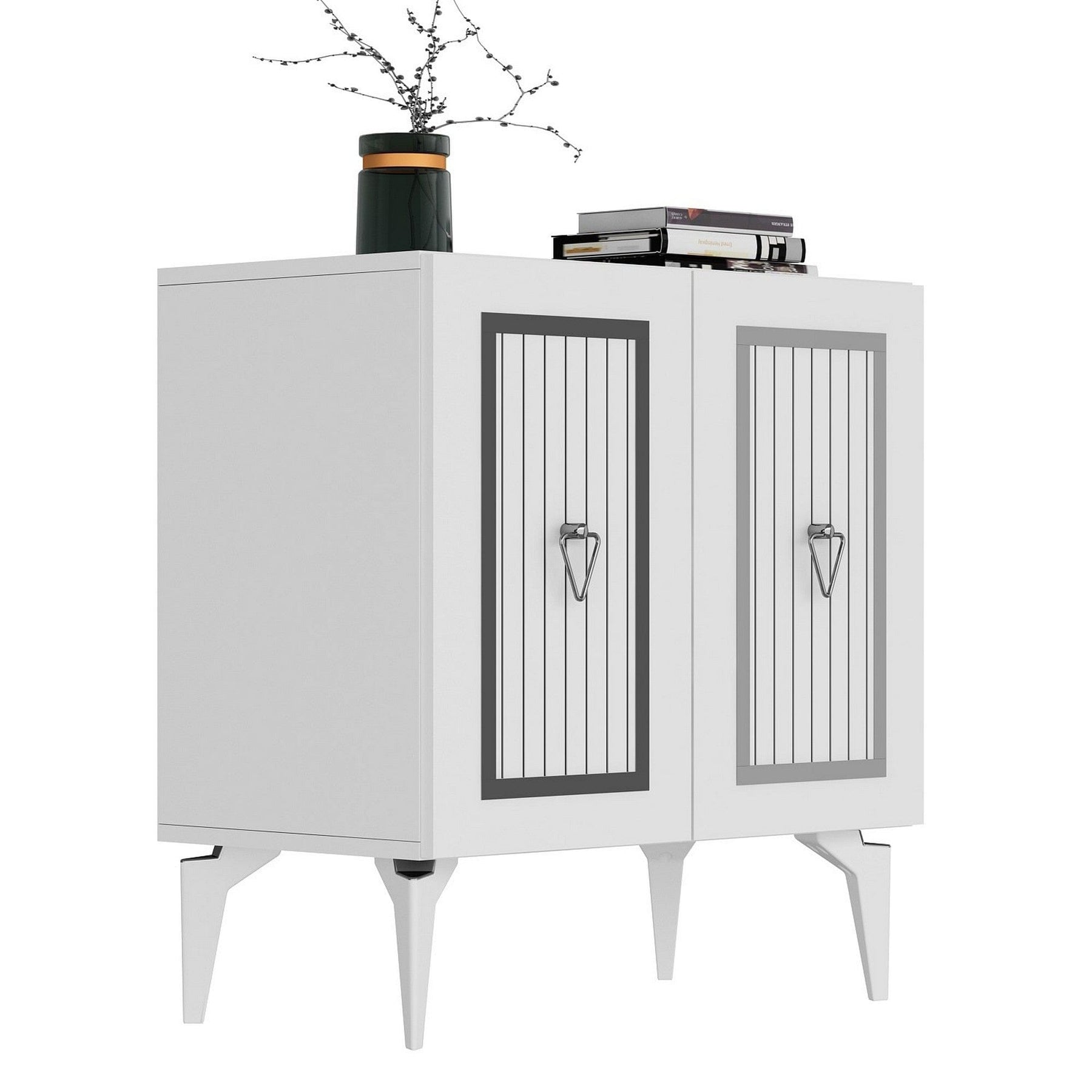 Comoda AMSTERDAM OCN-34072, alb/argintiu