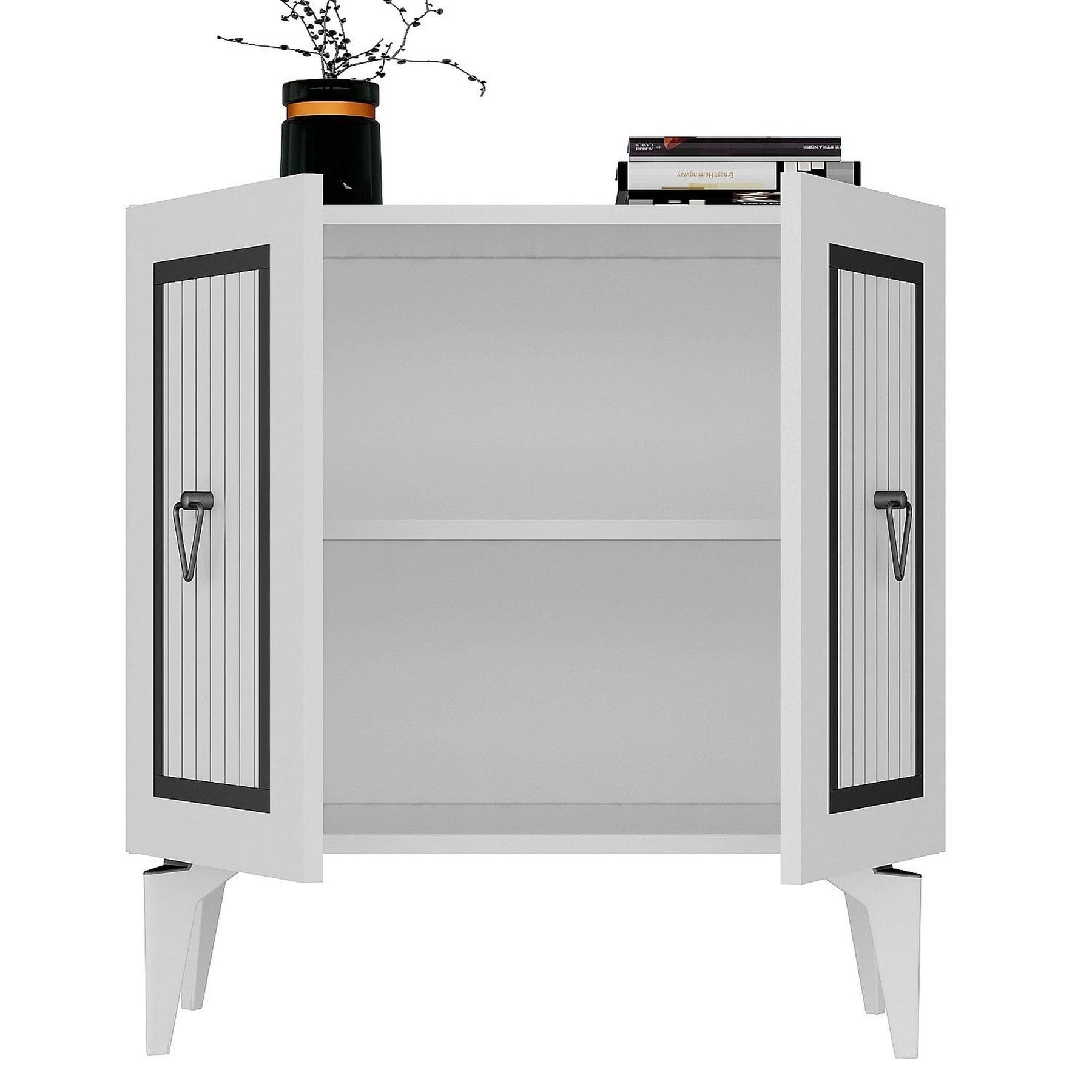 Comoda AMSTERDAM OCN-34072, alb/argintiu