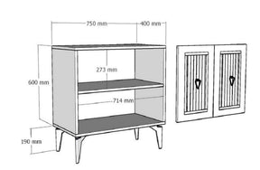 Comoda AMSTERDAM OCN-34072, alb/argintiu