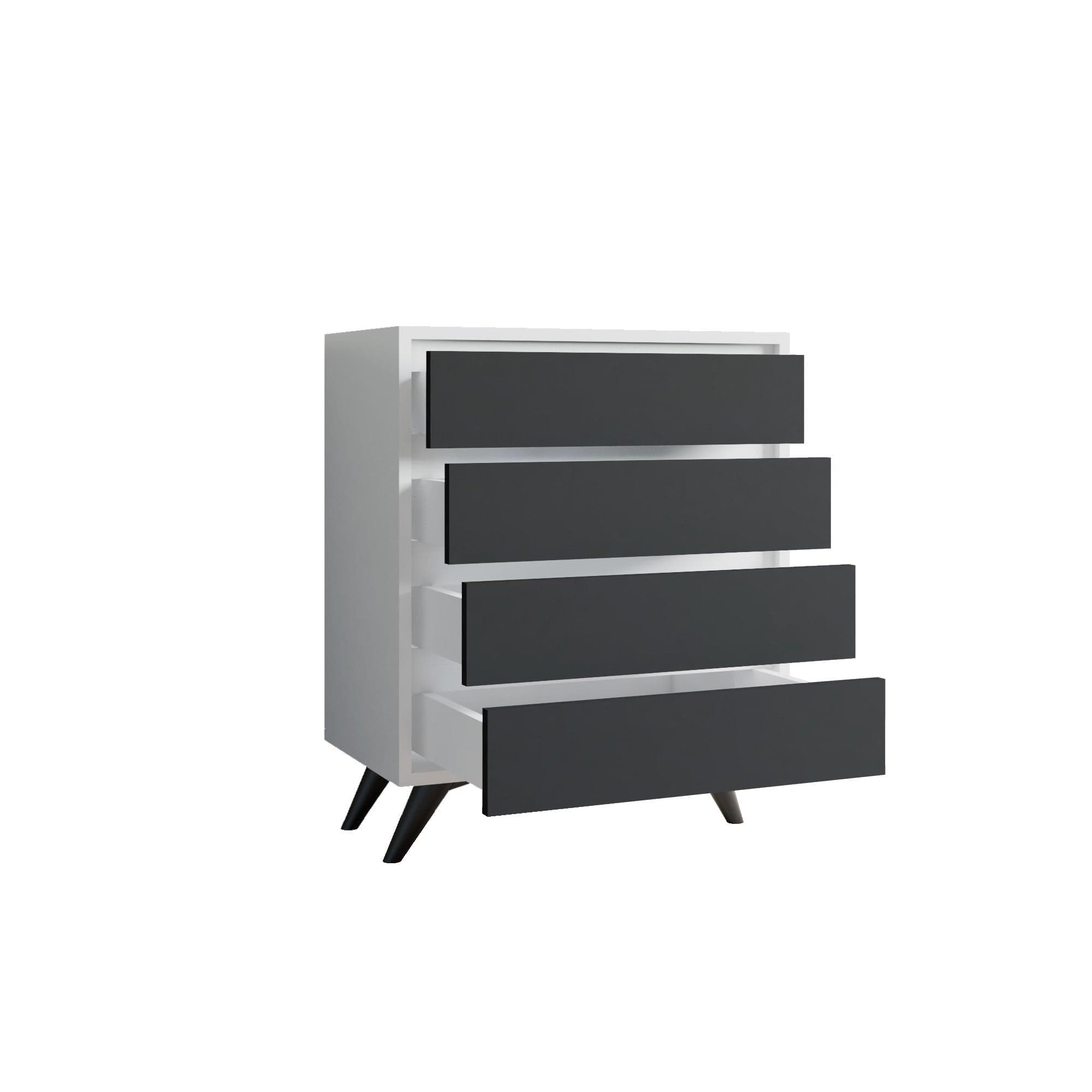 Comoda AMSTERDAM OCN-34107, gri antracit/alb