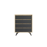 Comoda AMSTERDAM OCN-34108, gri antracit/stejar