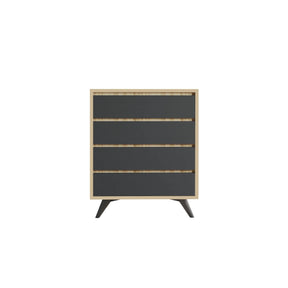 Comoda AMSTERDAM OCN-34108, gri antracit/stejar
