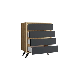 Comoda AMSTERDAM OCN-34108, gri antracit/stejar