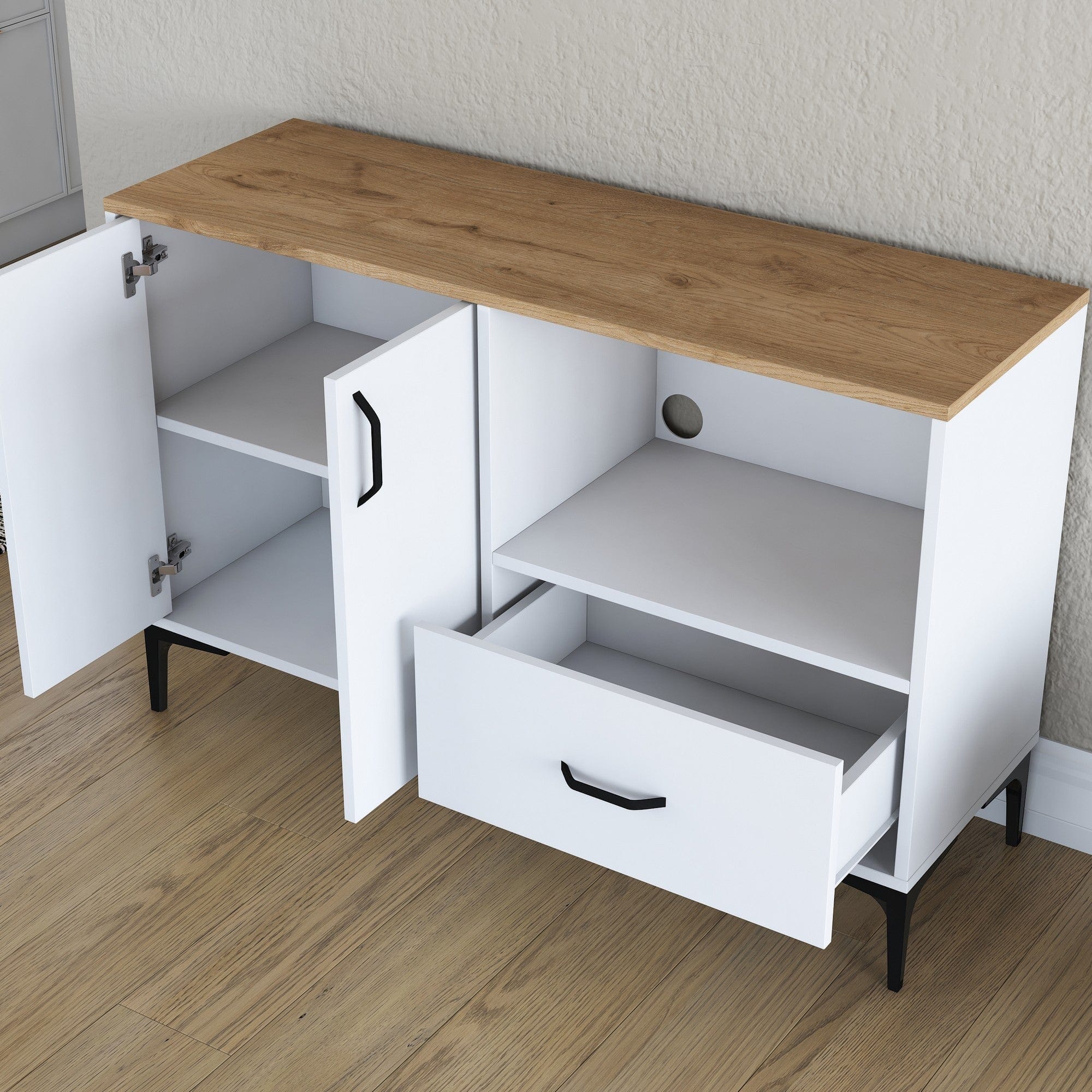 Comoda AMSTERDAM OCN-34109, alb/stejar