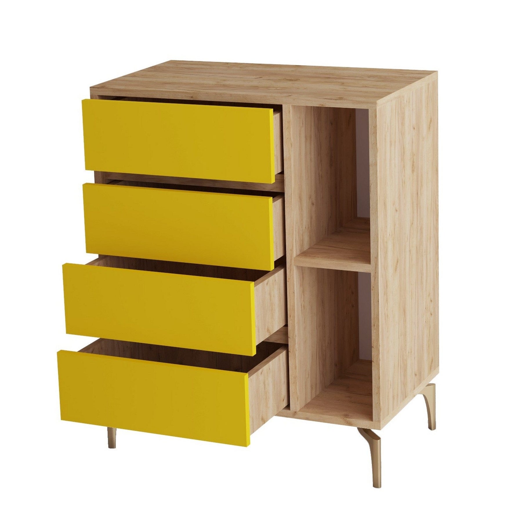 Comoda AMSTERDAM OCN-34122, galben/stejar