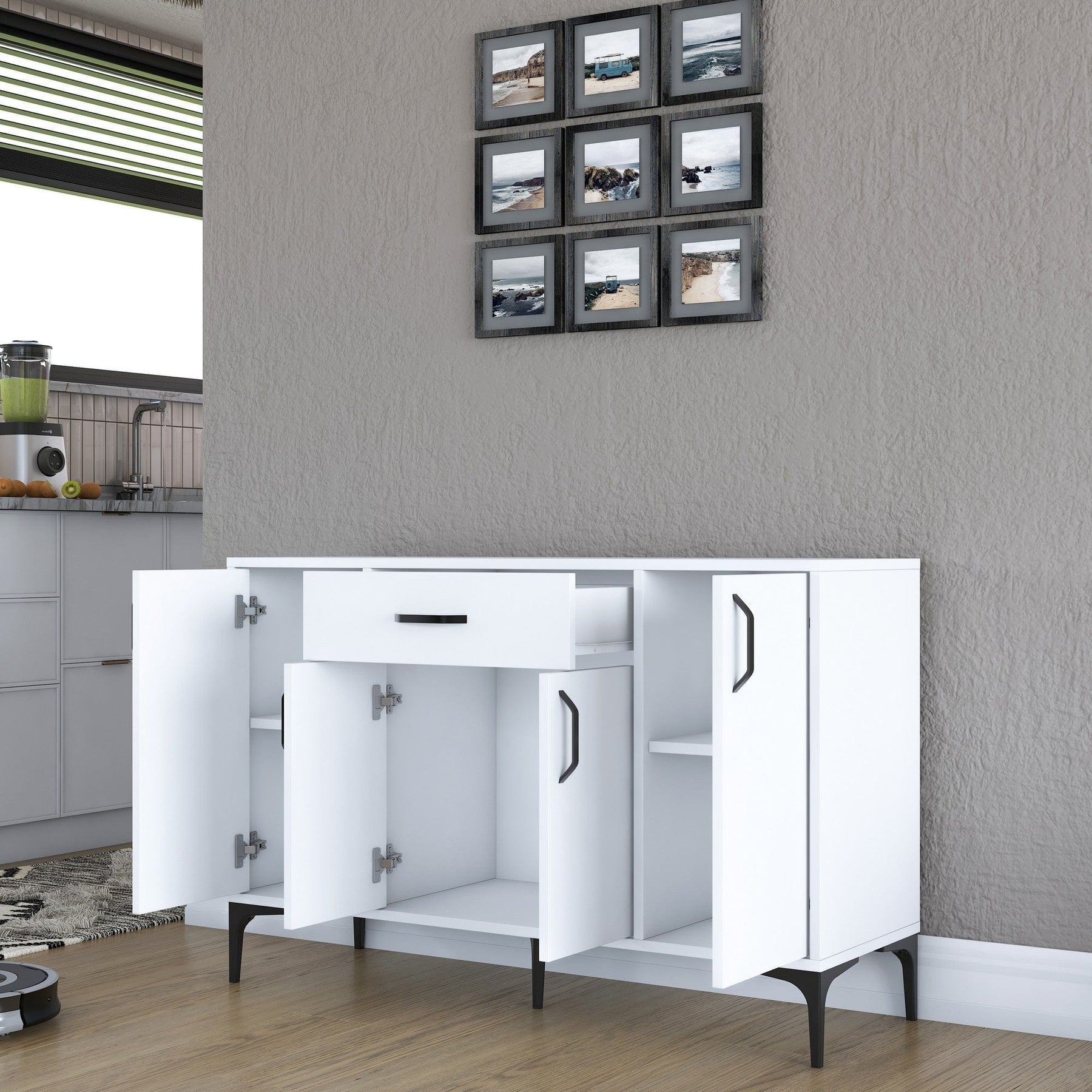 Comoda AMSTERDAM OCN-34136, alb/negru