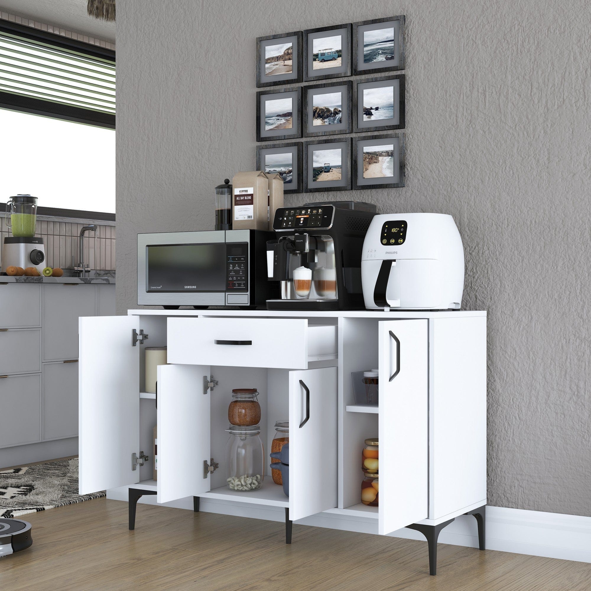 Comoda AMSTERDAM OCN-34136, alb/negru