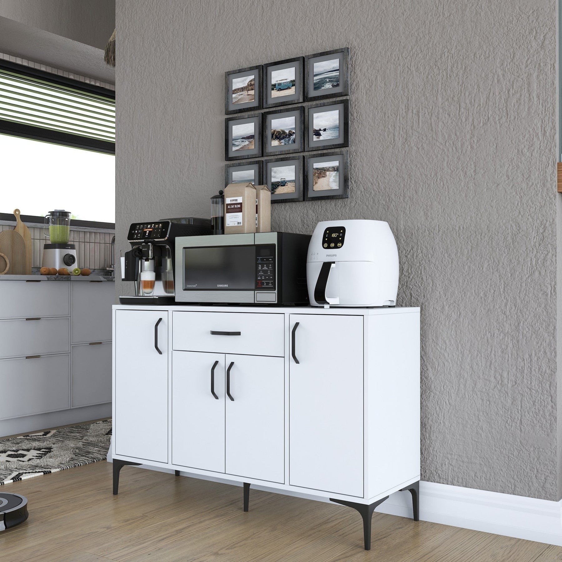 Comoda AMSTERDAM OCN-34136, alb/negru