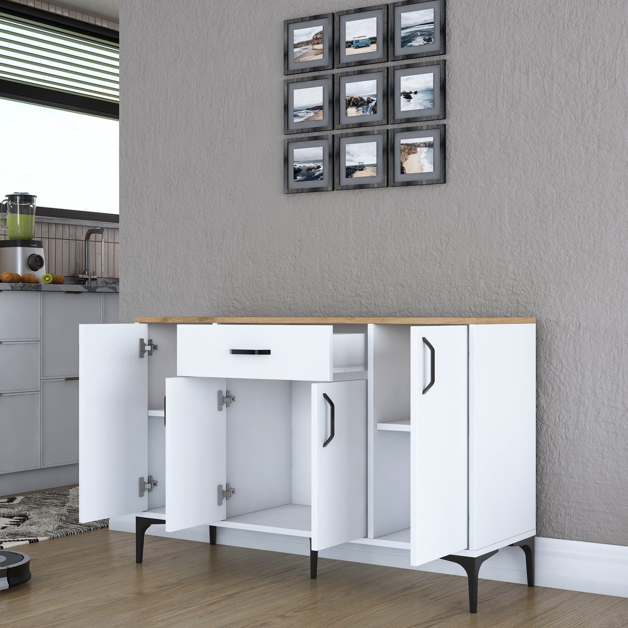 Comoda AMSTERDAM OCN-34137, alb/stejar