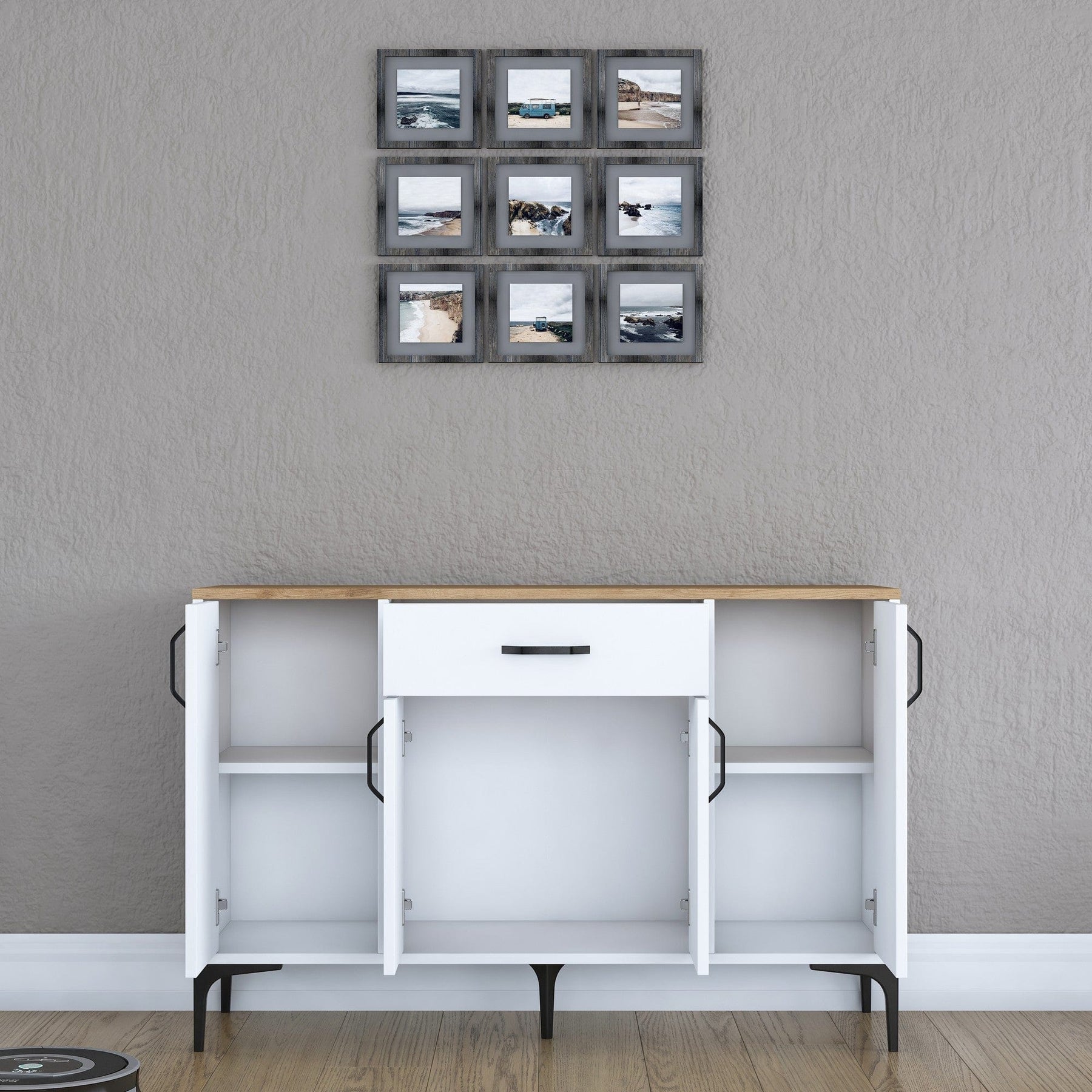 Comoda AMSTERDAM OCN-34137, alb/stejar