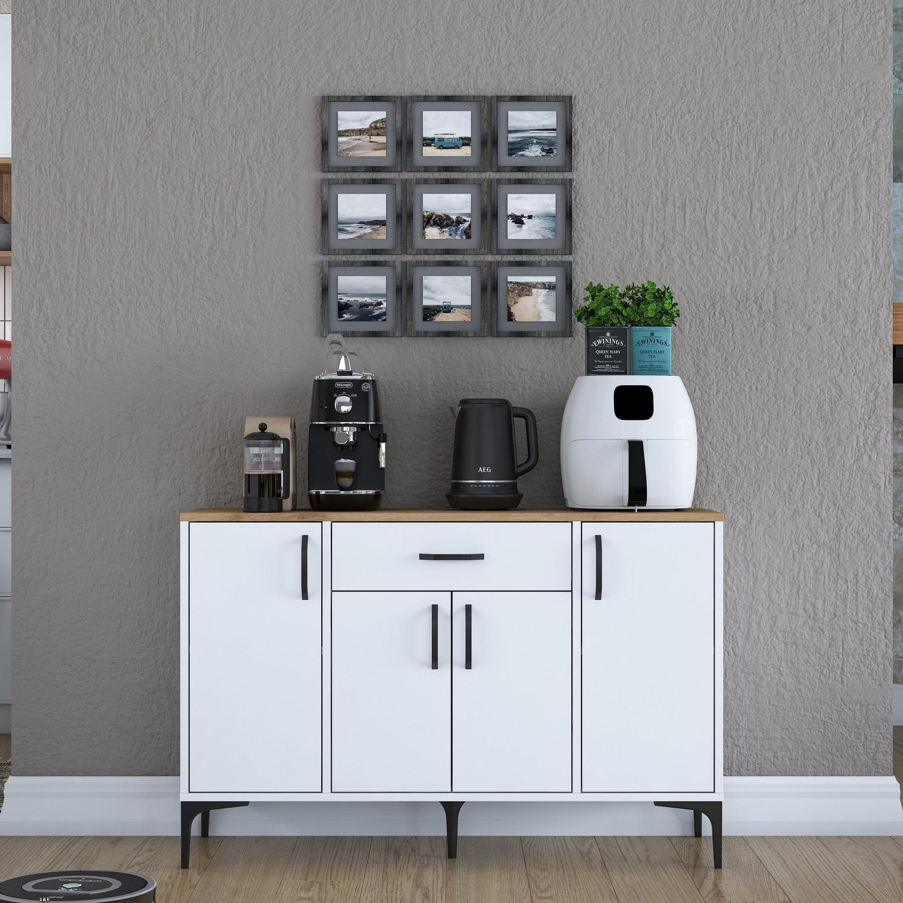 Comoda AMSTERDAM OCN-34137, alb/stejar