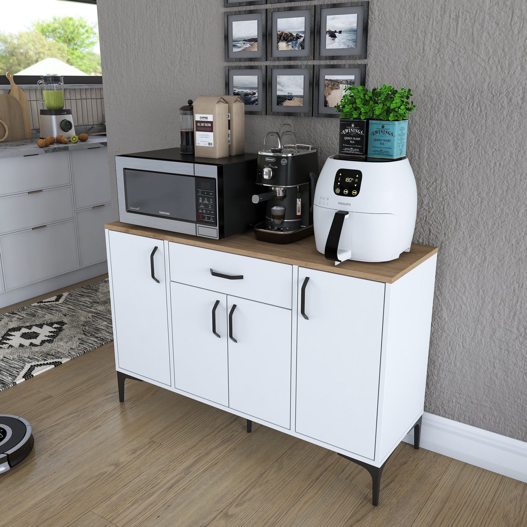 Comoda AMSTERDAM OCN-34137, alb/stejar