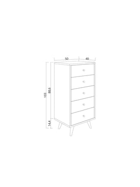 Comoda AMSTERDAM OCN-34161, efect de piatra travertin/negru