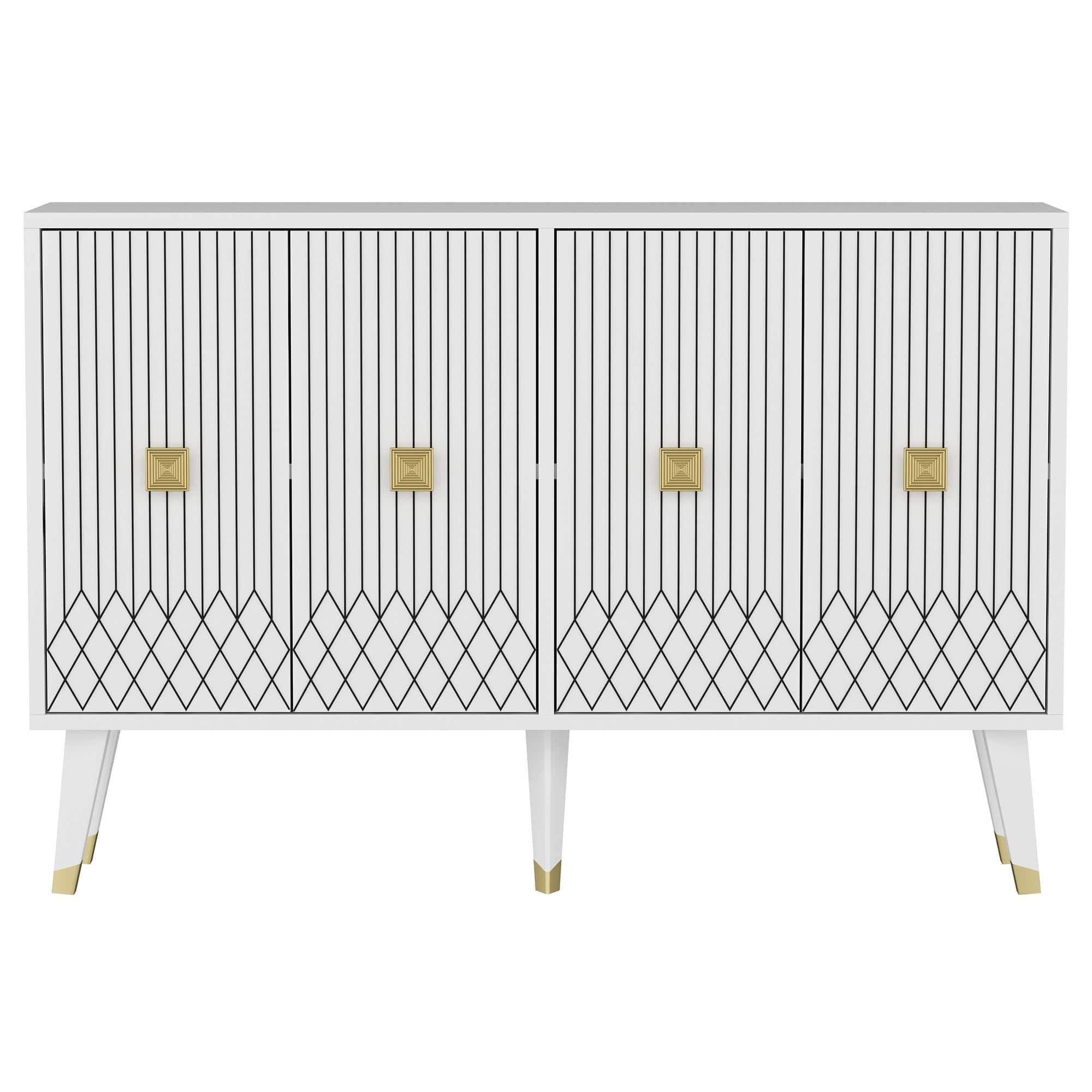 Comoda AMSTERDAM OCN-34186, alb/auriu