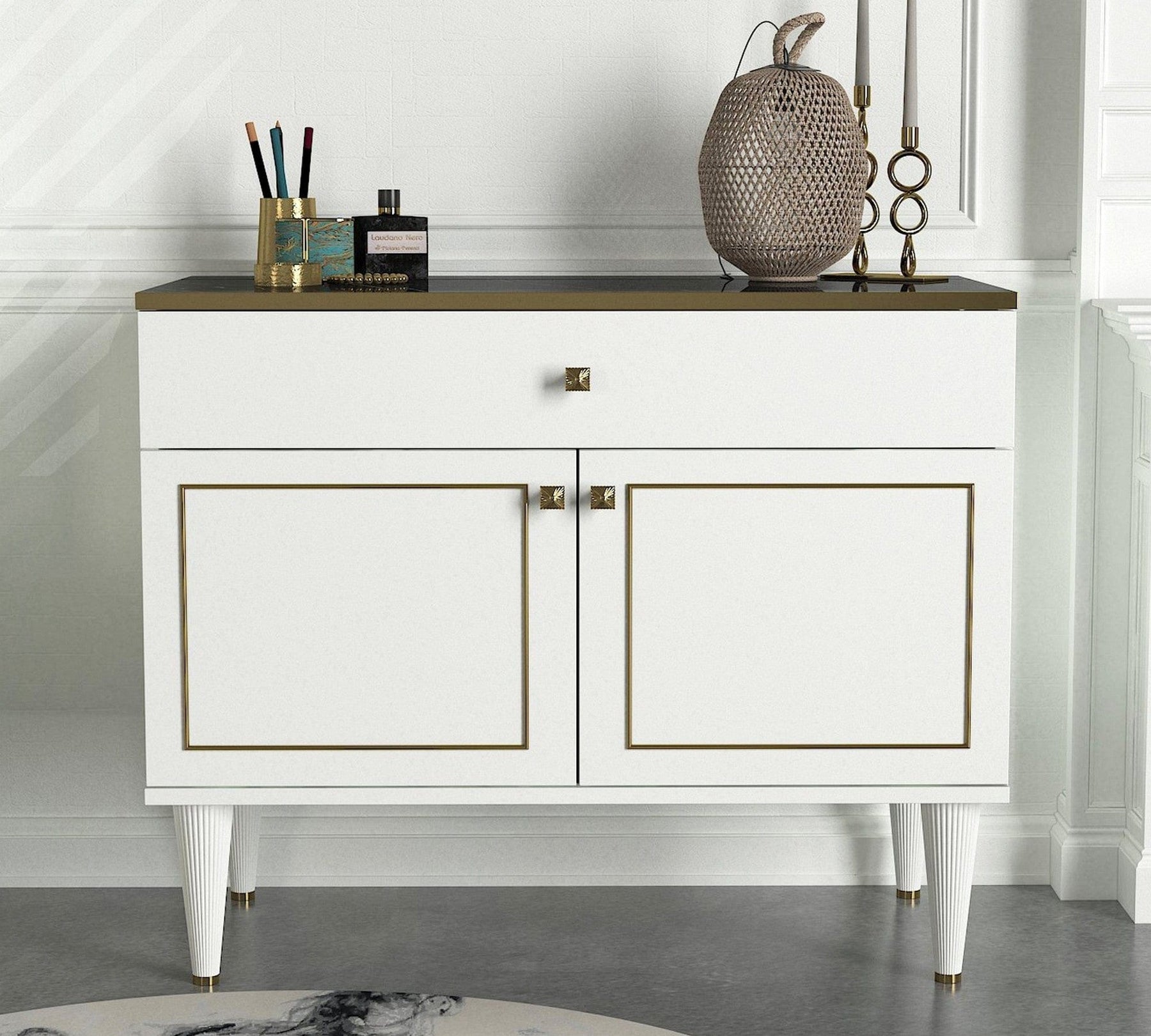 Comoda AMSTERDAM OCN-34192, alb/negru