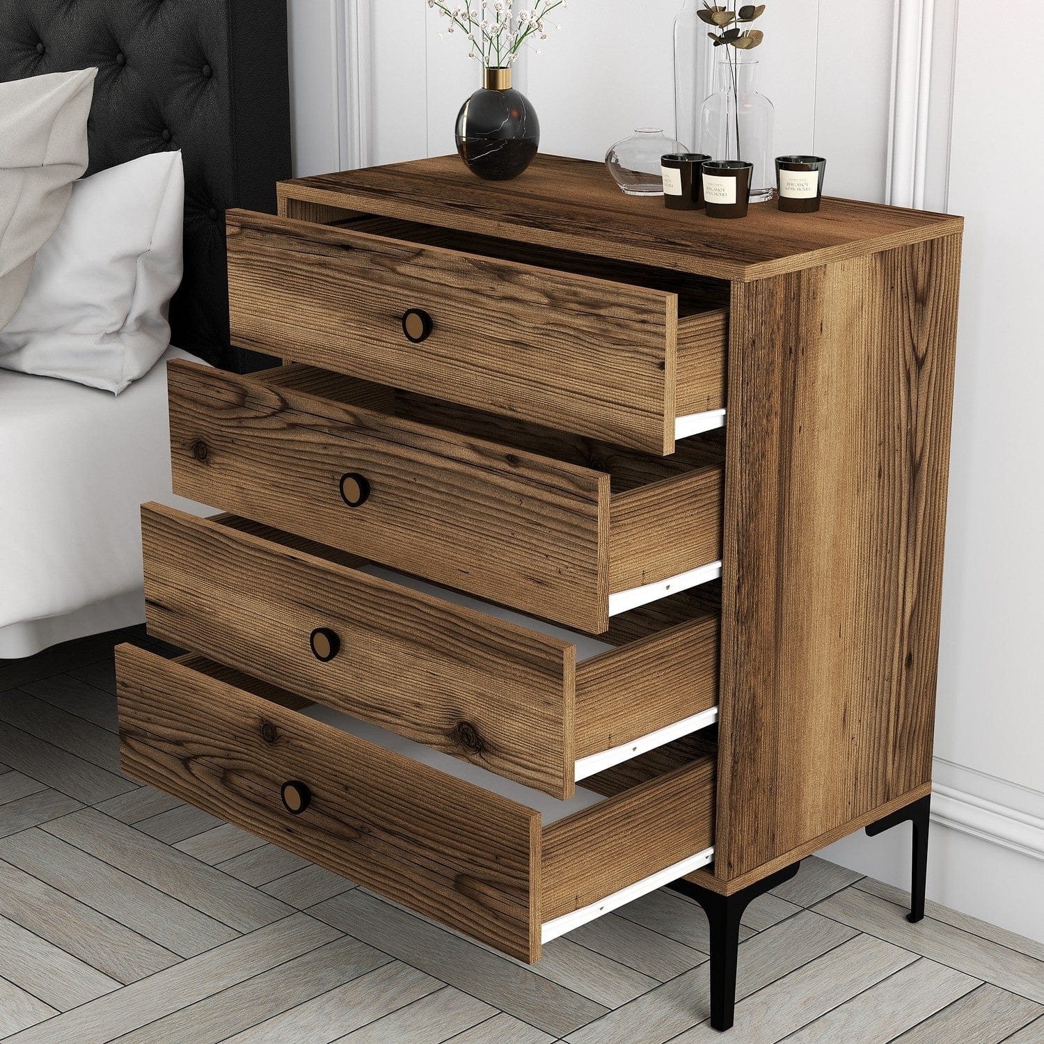 Comoda AMSTERDAM OCN-34210, nuc/negru