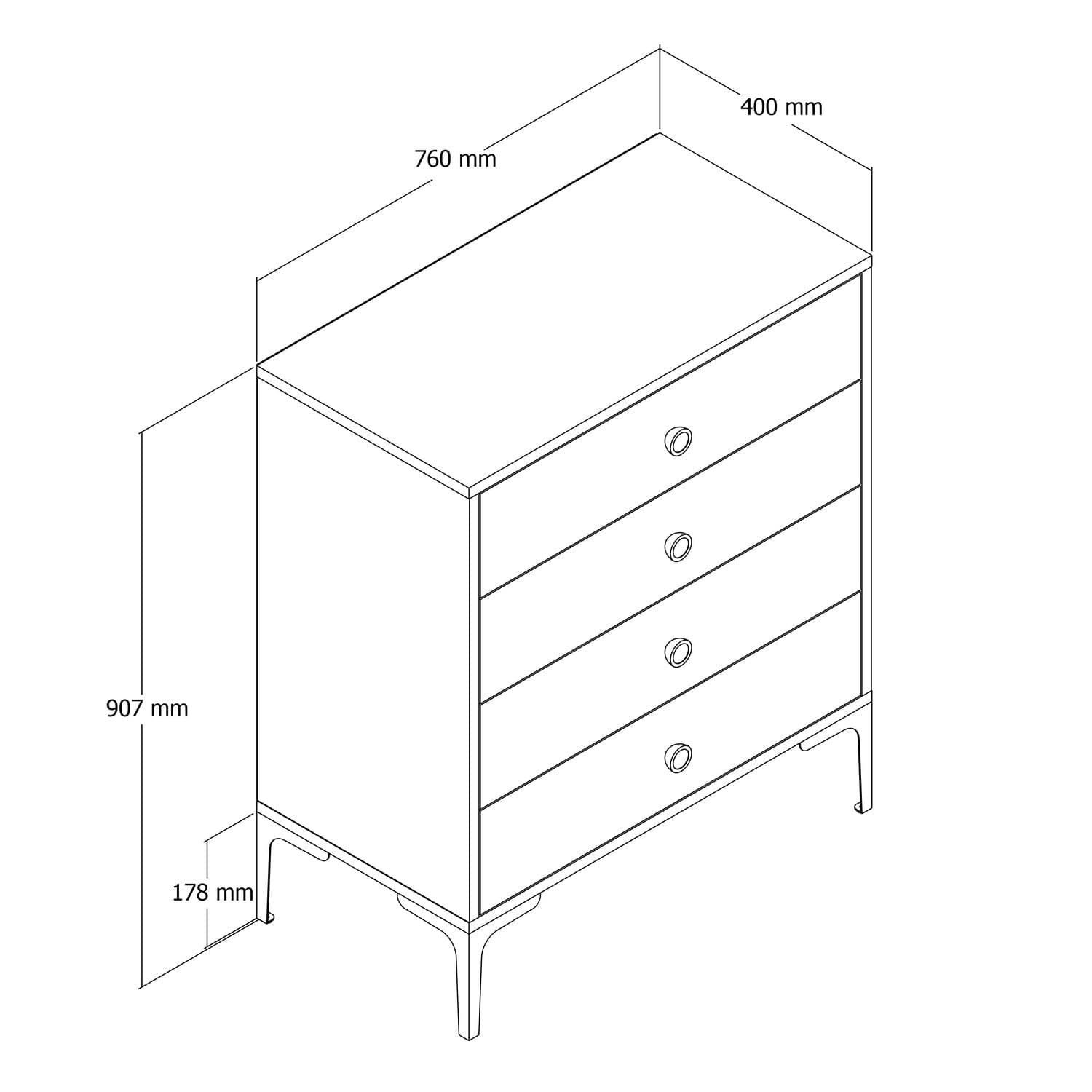 Comoda AMSTERDAM OCN-34210, nuc/negru