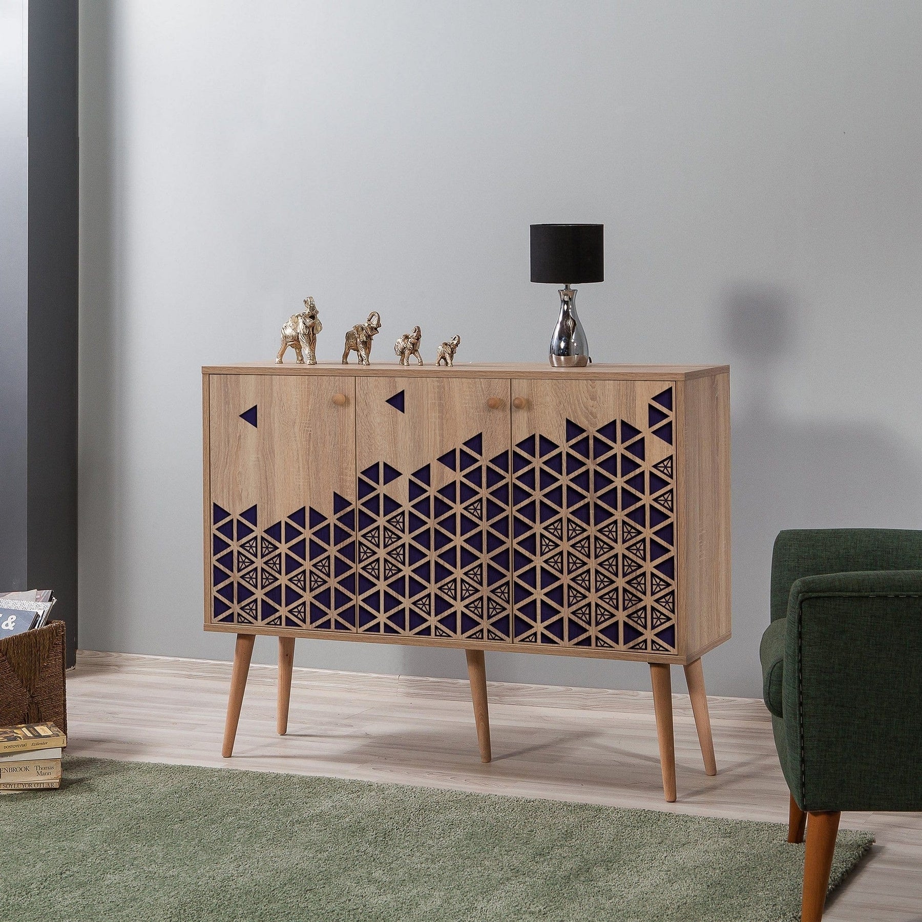 Comoda AMSTERDAM OCN-34216, stejar sonoma/negru