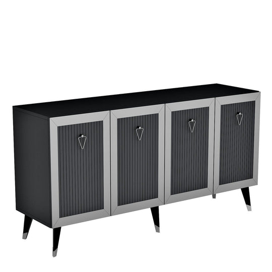 Comoda AMSTERDAM OCN-34217, gri antracit/argintiu