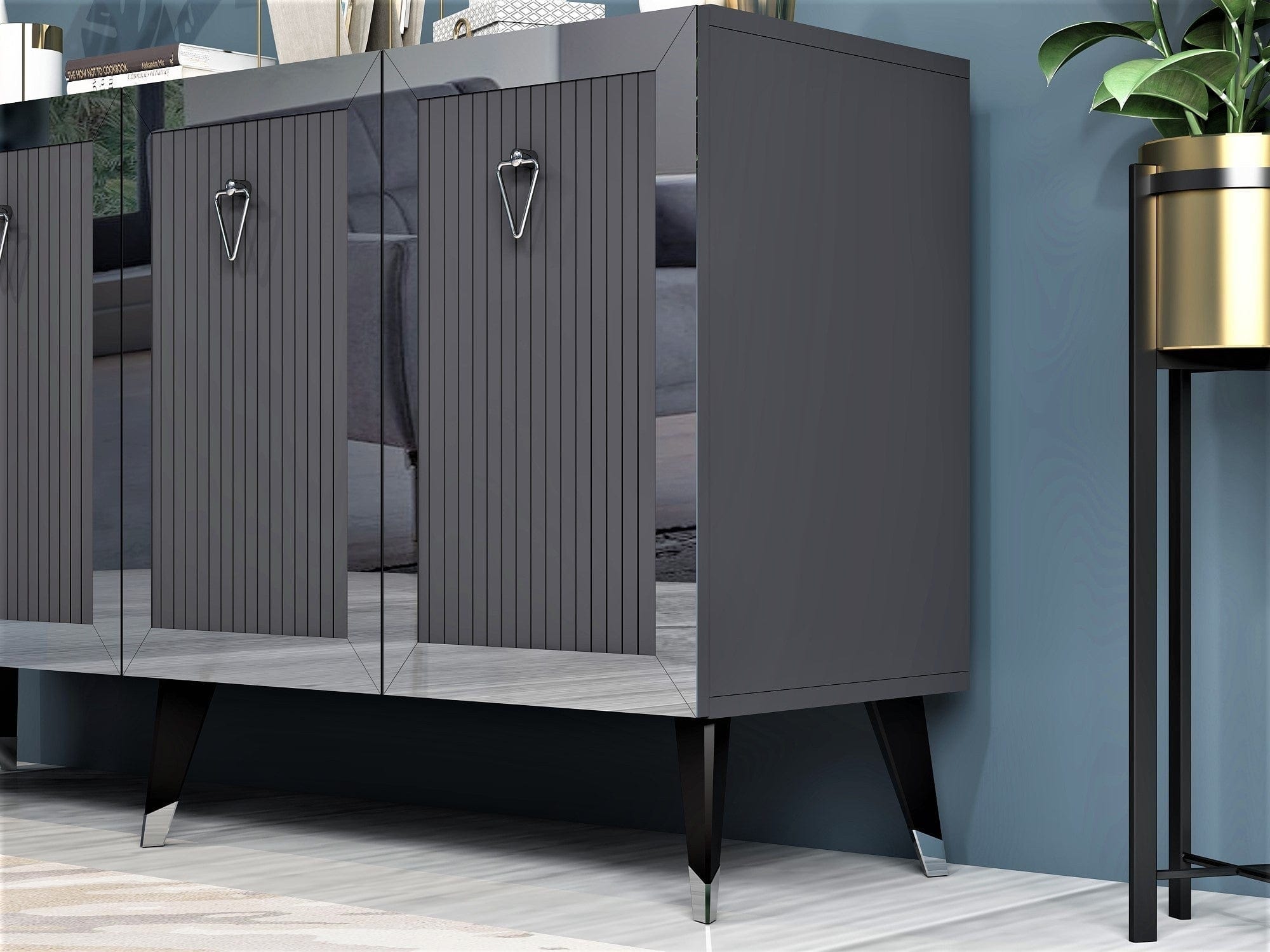 Comoda AMSTERDAM OCN-34217, gri antracit/argintiu