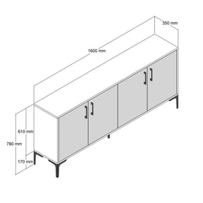 Comoda AMSTERDAM OCN-34219, stejar/bej