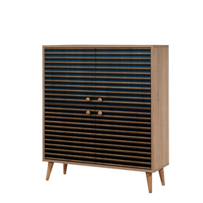 Comoda AMSTERDAM OCN-34247, negru/stejar sonoma