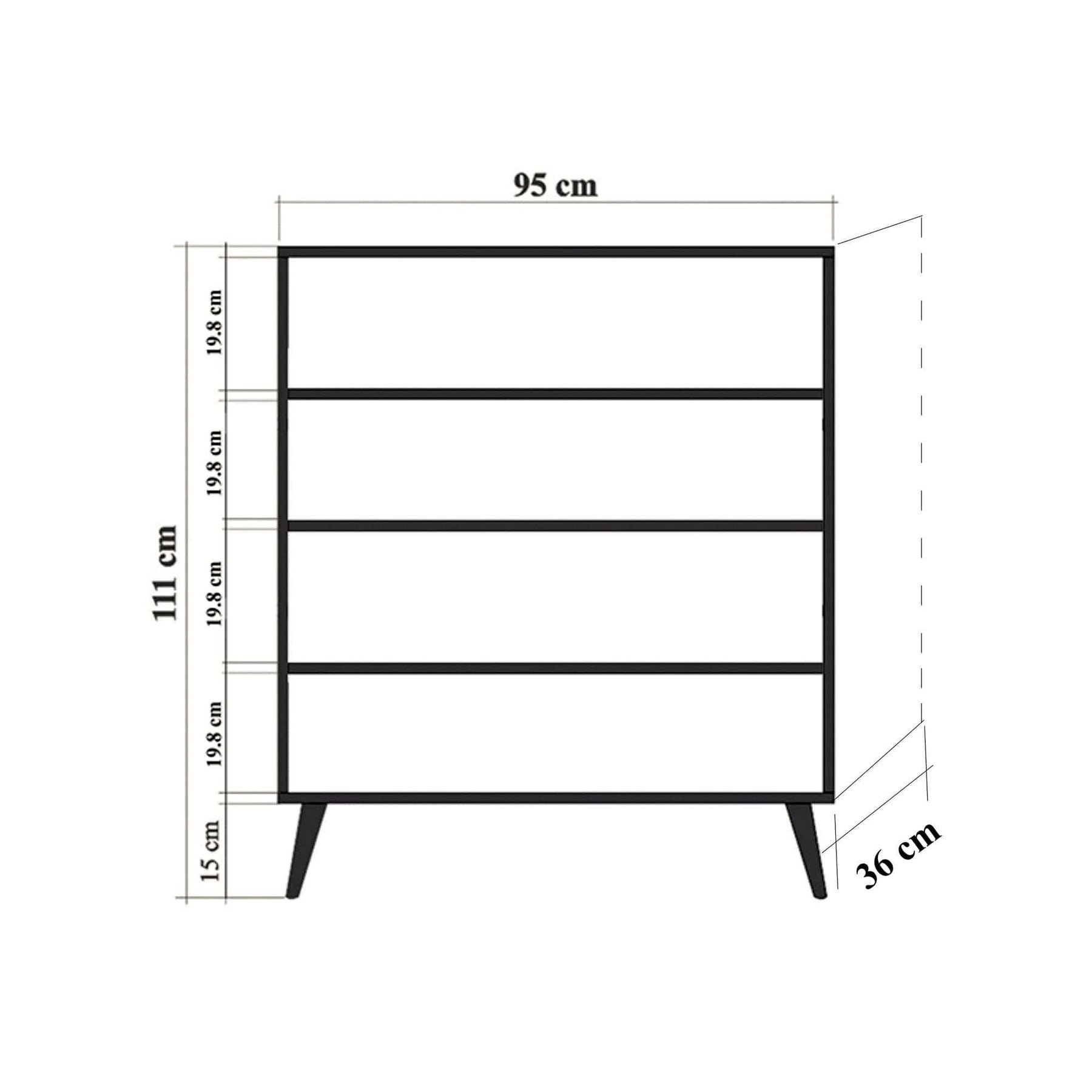 Comoda AMSTERDAM OCN-34247, negru/stejar sonoma