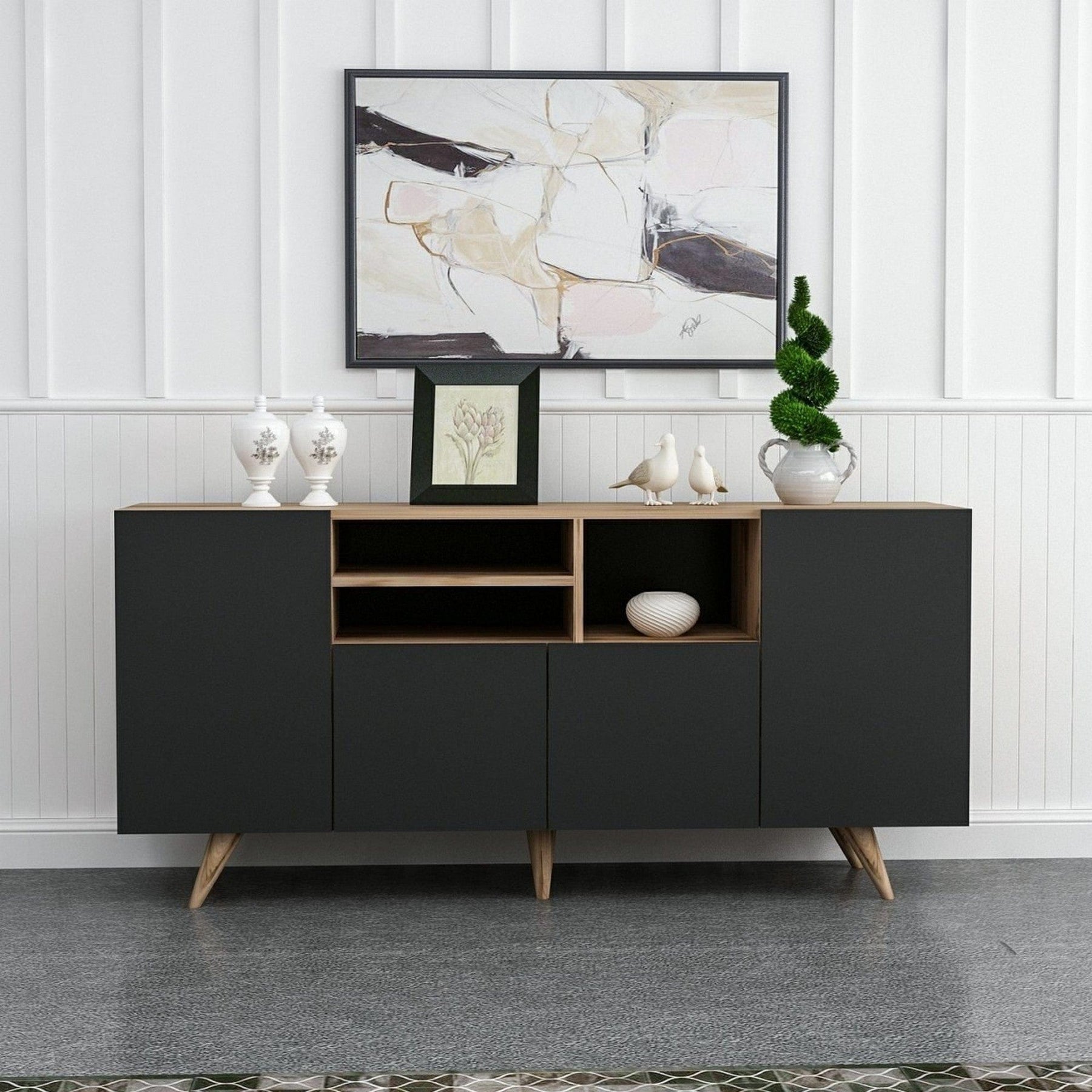Comoda AMSTERDAM OCN-34263, negru/nuc
