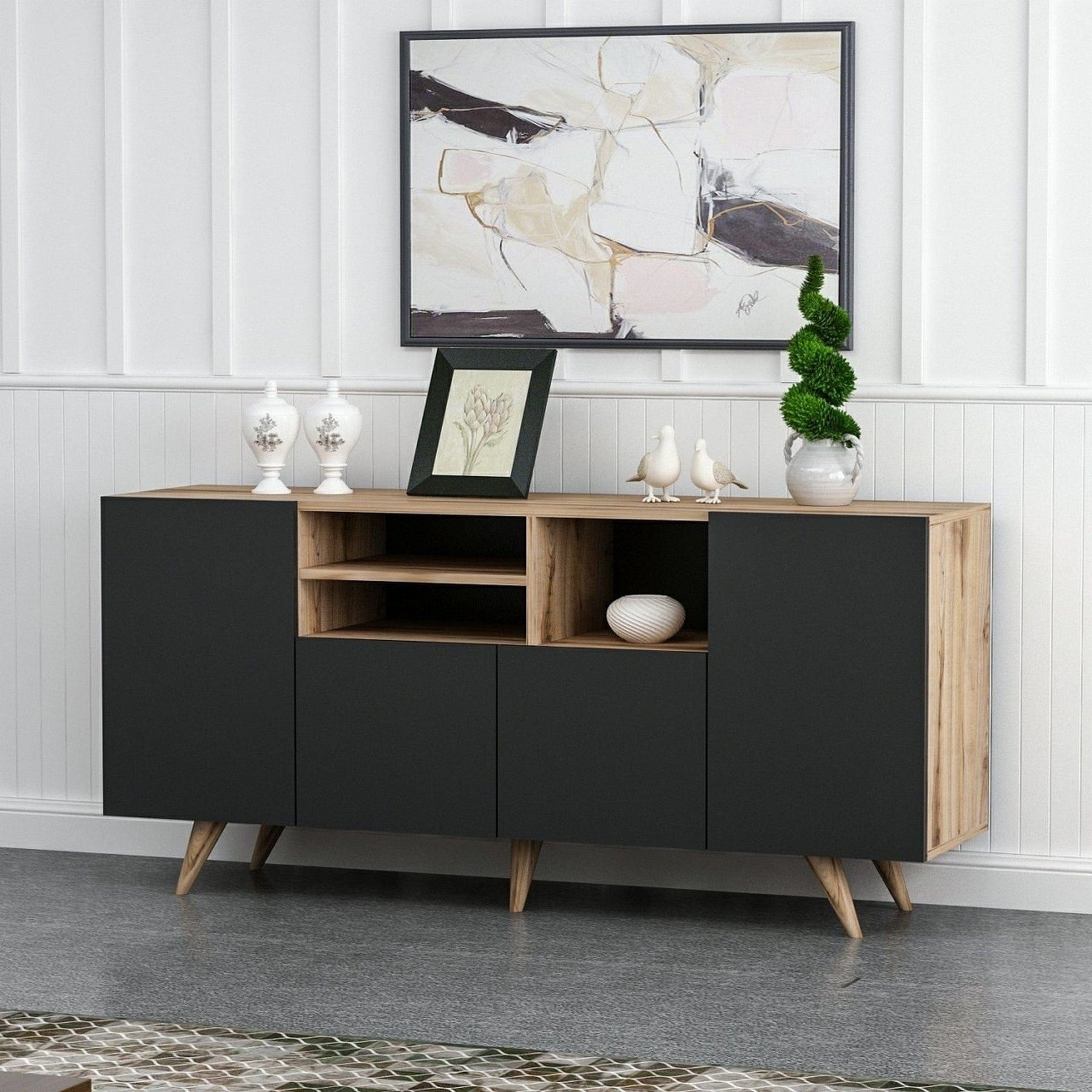 Comoda AMSTERDAM OCN-34263, negru/nuc