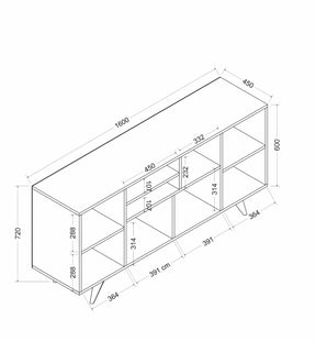 Comoda AMSTERDAM OCN-34263, negru/nuc
