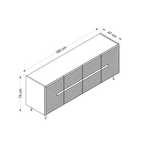 Comoda AMSTERDAM OCN-34306, gri antracit/auriu