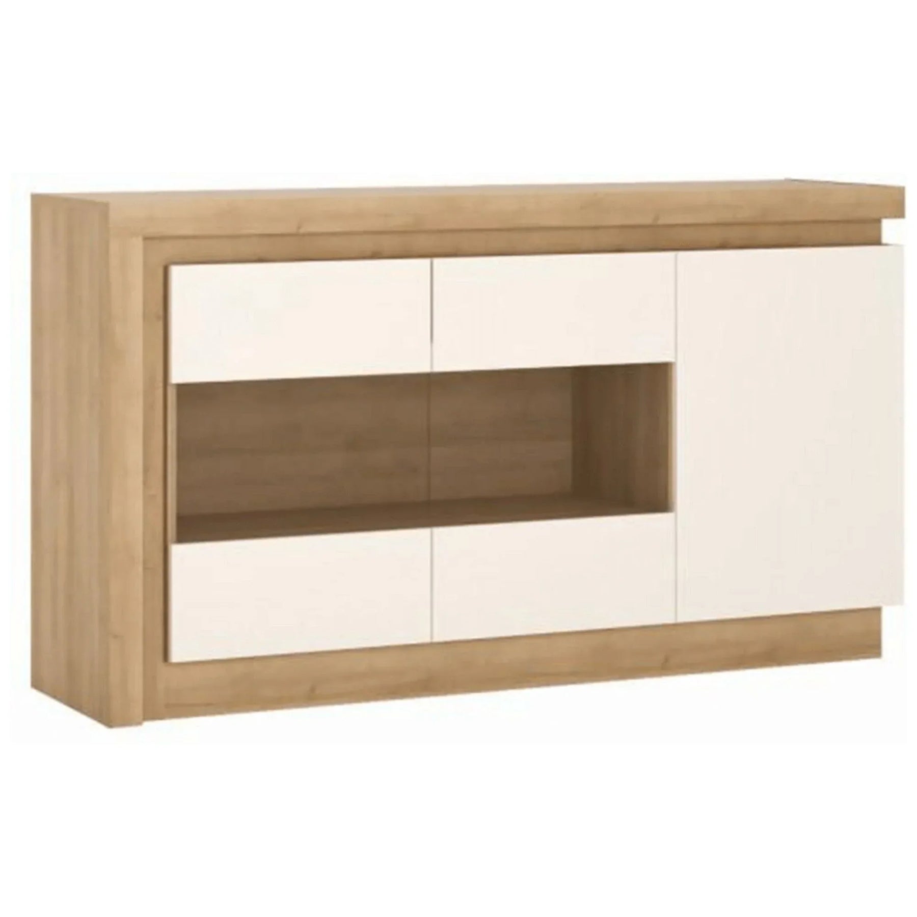 Comoda ATHENA OCN-27928, stejar/alb lucios