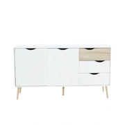 Comoda ATHENA OCN-28002, alb/stejar sonoma