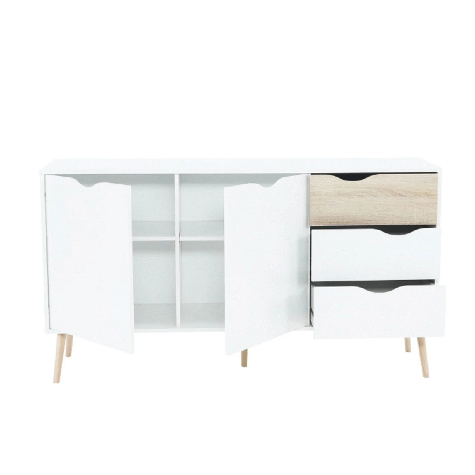 Comoda ATHENA OCN-28002, alb/stejar sonoma