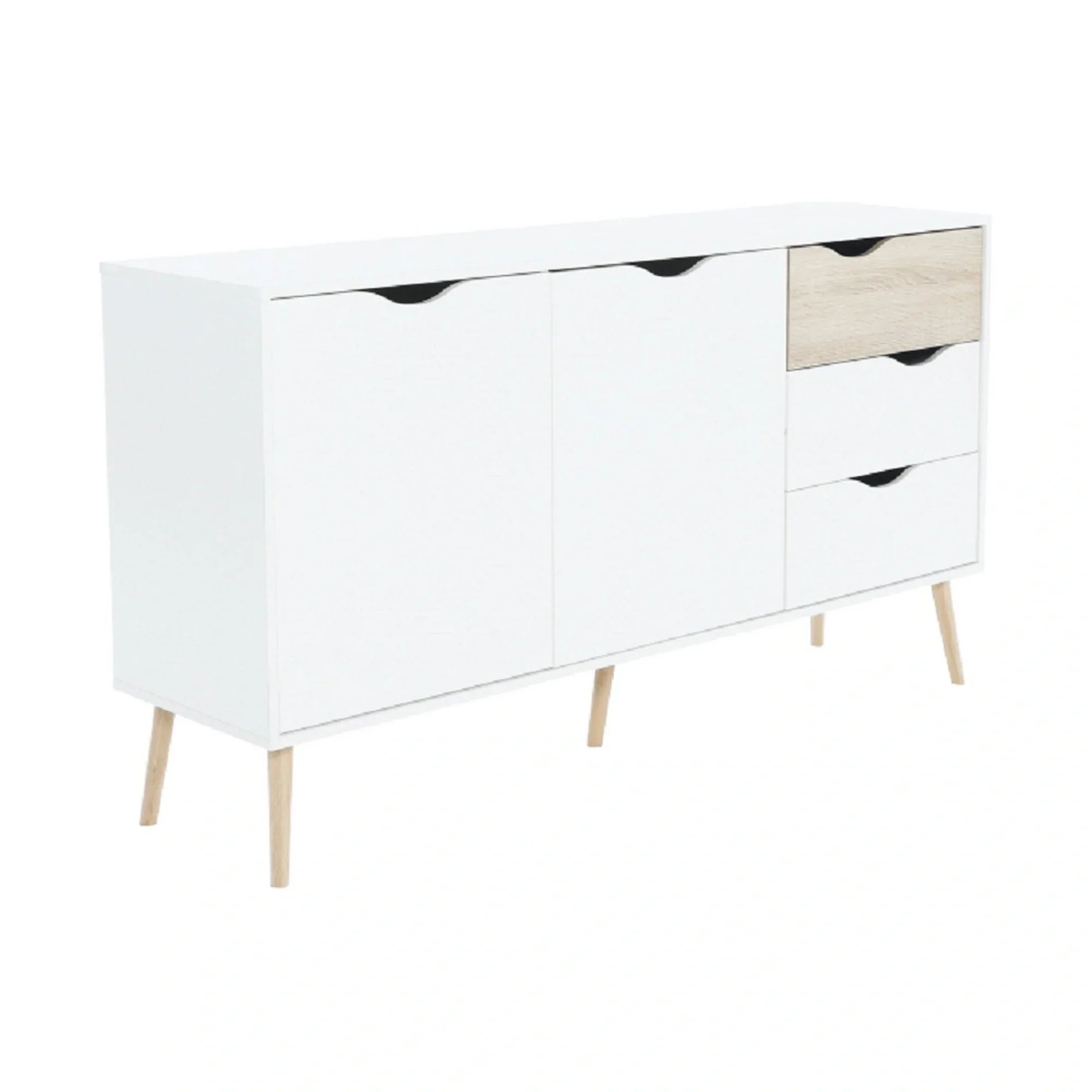 Comoda ATHENA OCN-28002, alb/stejar sonoma