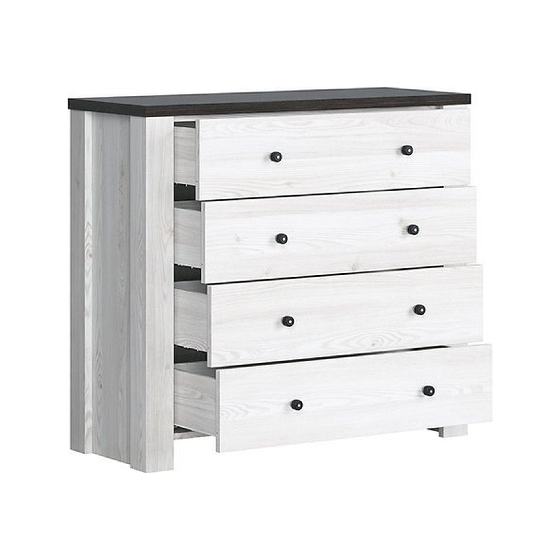 Comoda Antwerpen, alb/pin, PAL, 101x40x92 cm