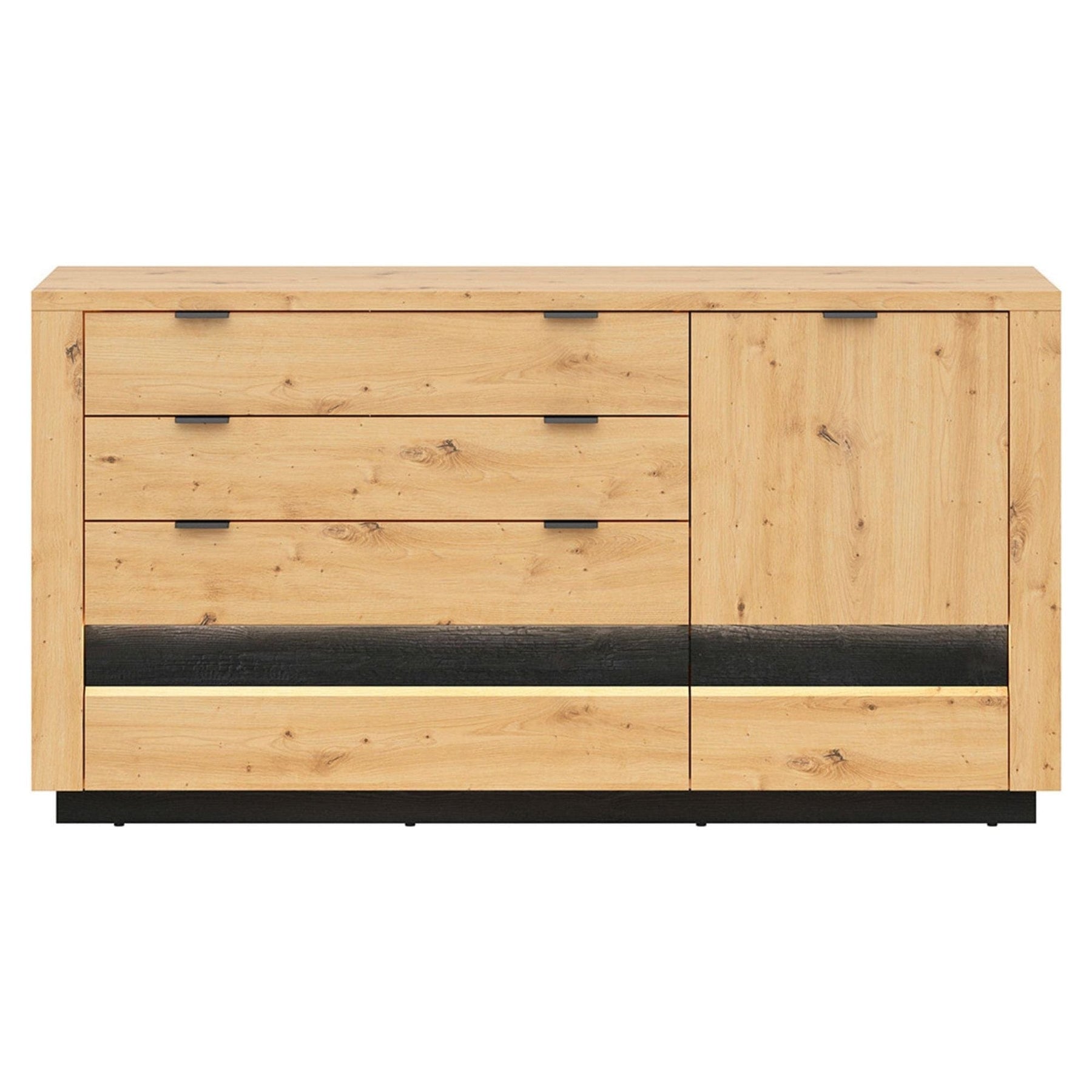 Comoda BERGEN OCN-29507, stejar artisan/negru
