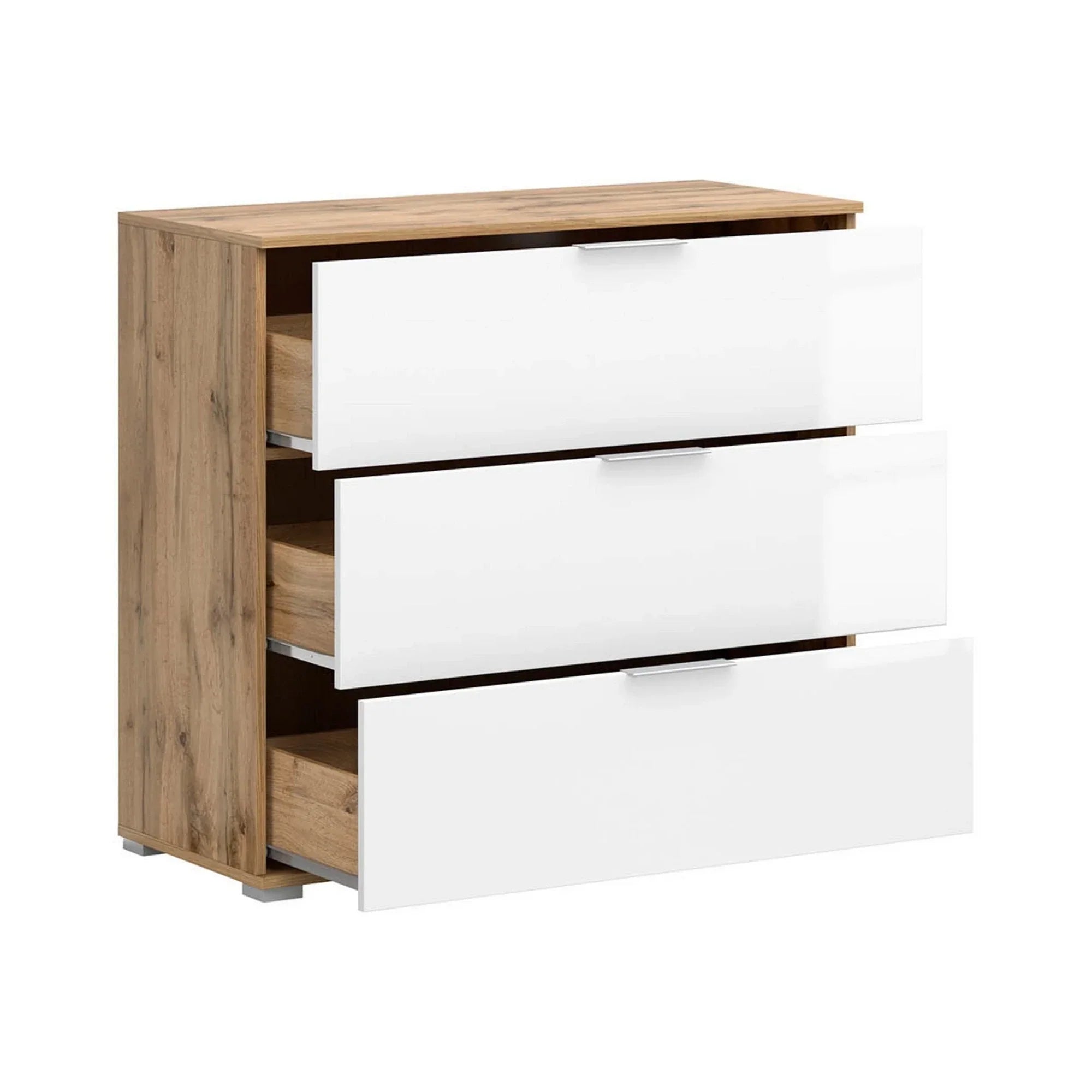 Comoda BERGEN OCN-29590, stejar wotan/alb lucios