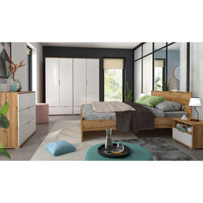 Comoda BERGEN OCN-29590, stejar wotan/alb lucios