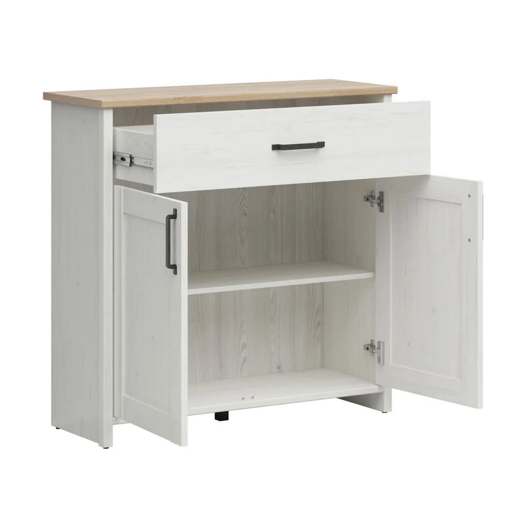 Comoda BERGEN OCN-29611, pin alb/stejar grandson