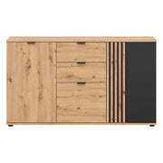 Comoda BERGEN OCN-29633, stejar artisan/negru mat