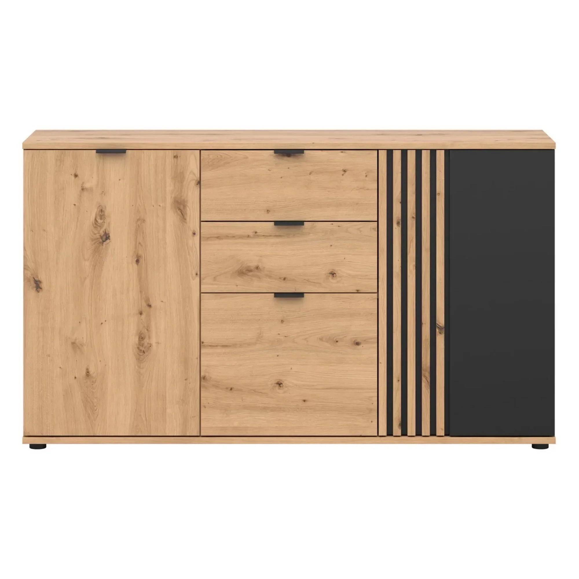 Comoda BERGEN OCN-29633, stejar artisan/negru mat