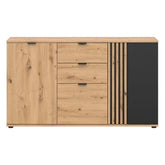 Comoda BERGEN OCN-29633, stejar artisan/negru mat