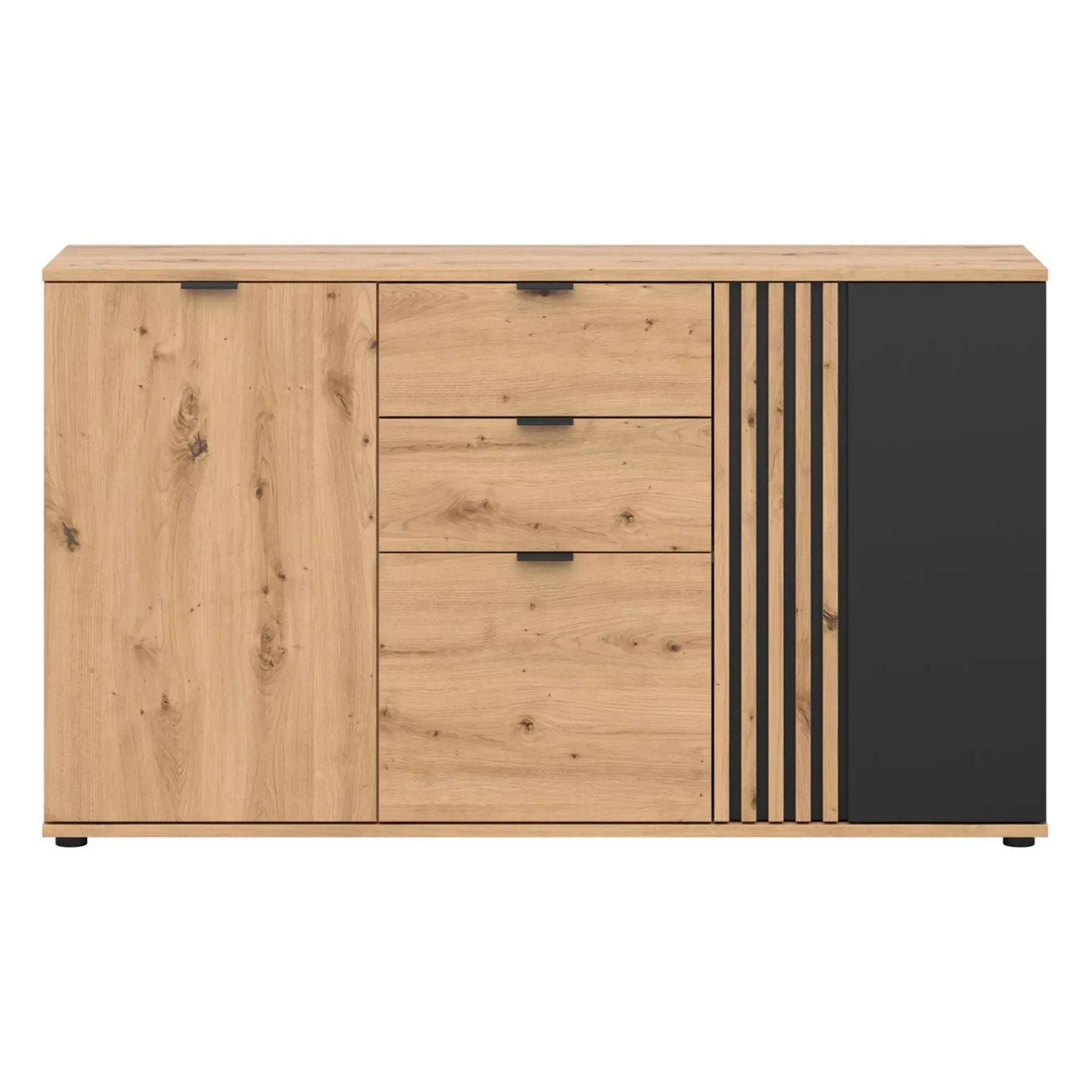 Comoda BERGEN OCN-29633, stejar artisan/negru mat