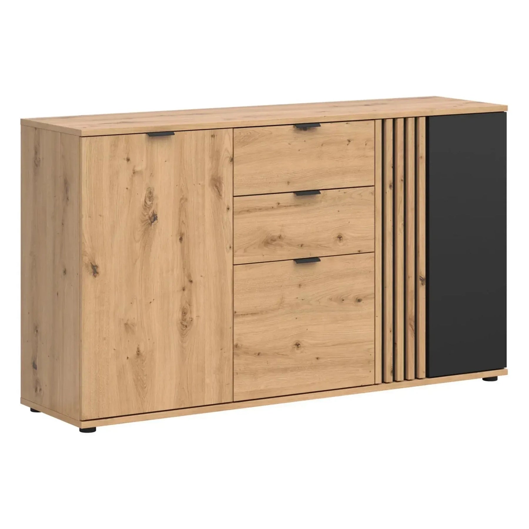 Comoda BERGEN OCN-29633, stejar artisan/negru mat